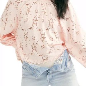 NWT free people pink lace top